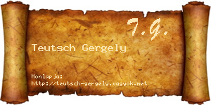 Teutsch Gergely névjegykártya